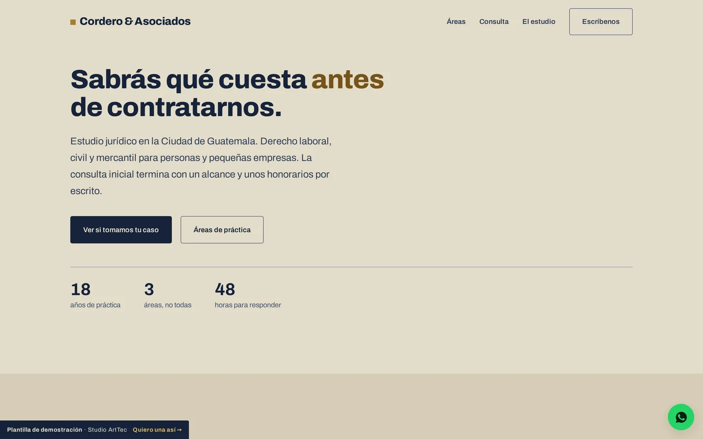 Plantilla para estudio jurídico