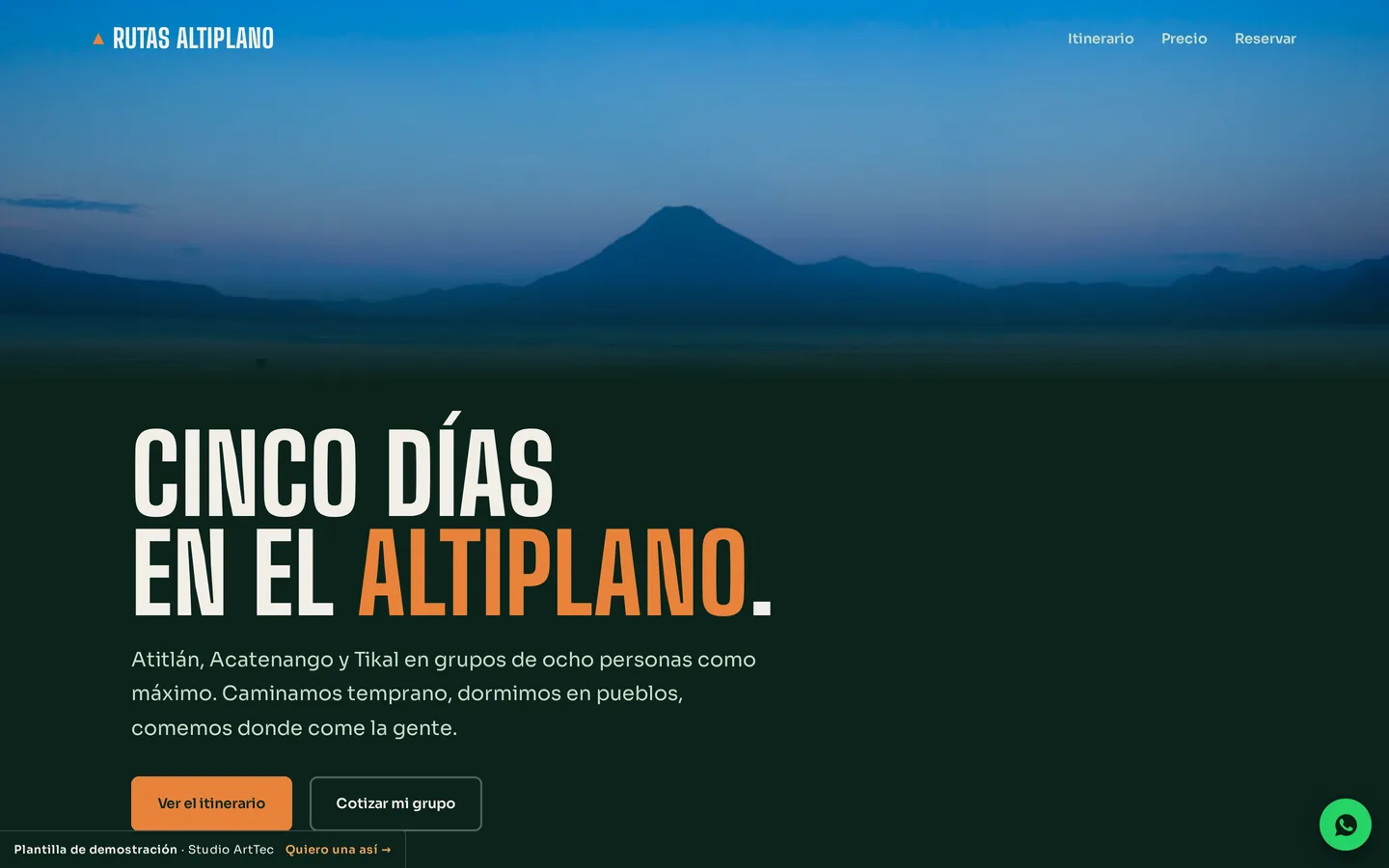 Plantilla para tours y turismo